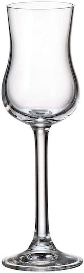 Crystalite Bohemia Set Gläser Likör/Ouzo aus Kristall in Blau Farbe 85ml 6Stück
