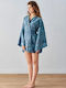 Kentia Winter Women's Robe Blue Stylish Sharif
