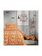 Das Home Sheet Set Single from Cotton & Polyester Orange 170x260cm 3pcs