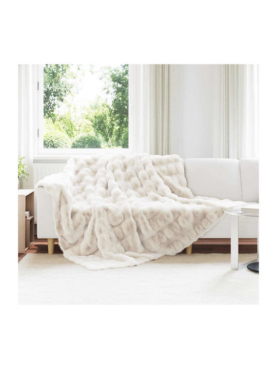 vidaXL Pelzige Decke Übergröße 240x270cm Weiß