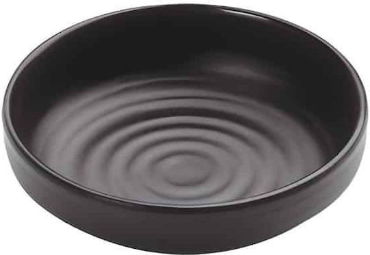 D155 Black Round Melamine Dip Serving Bowl 9x2.6cm