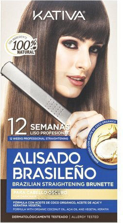 Kativa Brazilian Straightening Brunette Hair Care Set for Straightening with Keratin with Styling Cream