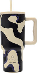 Estia Straw Tumbler XL Save the Aegean 900ml Bold Drift
