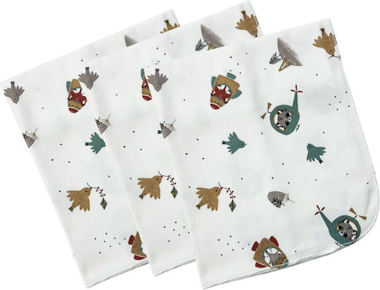 Bunny Bebe Flannel Swaddle Wraps Animals 80x80cm. 3pcs