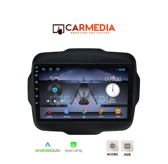 Carmedia Ηχοσύστημα Αυτοκινήτου για Jeep Renegade 2014 (Bluetooth/USB/WiFi/GPS/Apple-Carplay/Android-Auto) με Οθόνη Αφής 9"