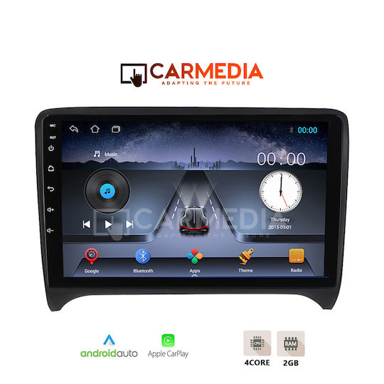 Carmedia Ηχοσύστημα Αυτοκινήτου για Audi TT 2007-2015 (Bluetooth/USB/WiFi/GPS/Apple-Carplay/Android-Auto) με Οθόνη Αφής 9"