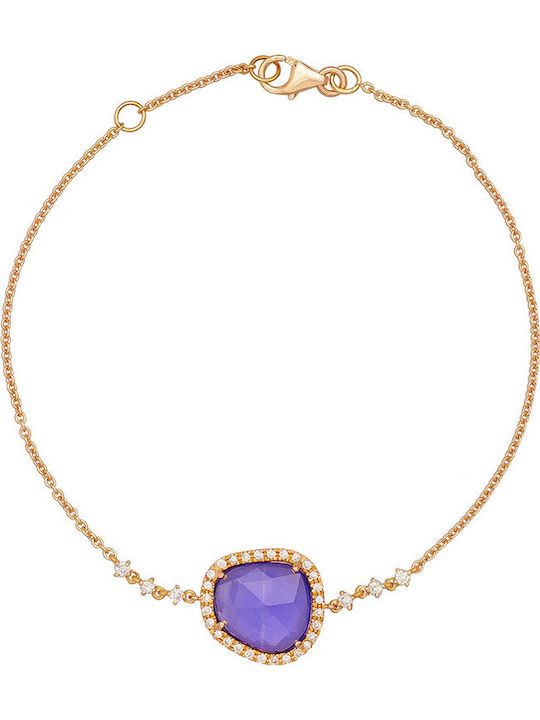 Women's Chain Bracelet in Rose Gold 18K 18cm