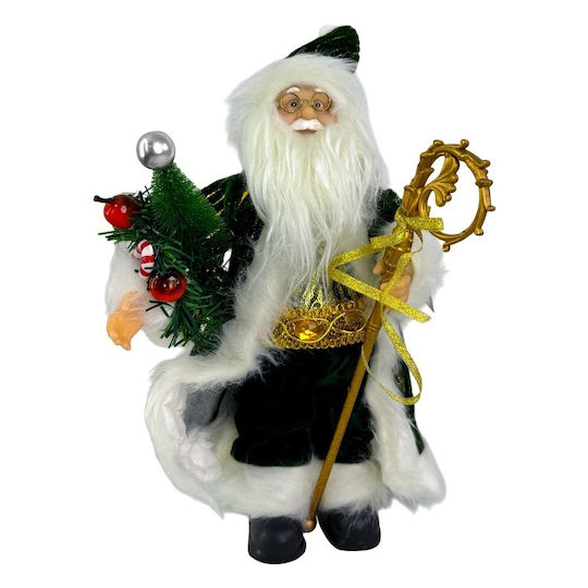 Decorativ Moș Crăciun Verdeς din Tesatura 35cm.