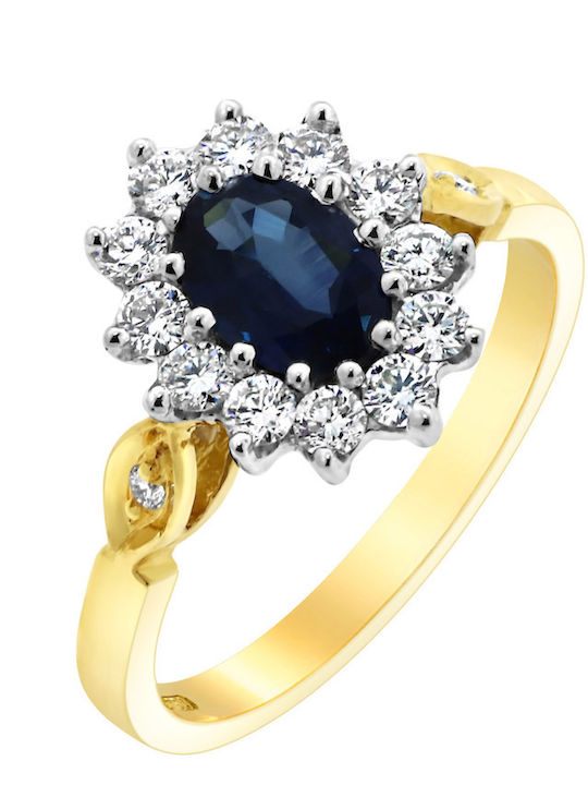 Femeie Inel cu Diamant din Aur alb 18K