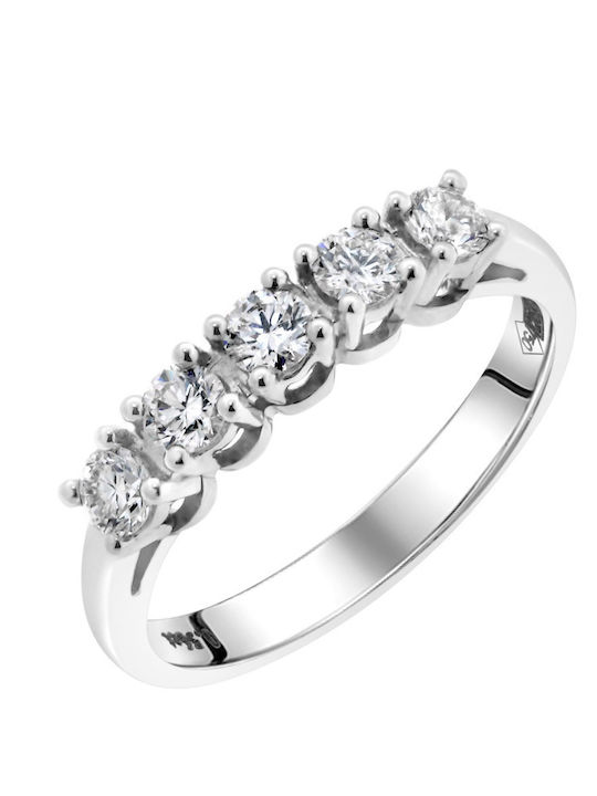 Damen Ring Halbring mit Diamant aus Weißgold 18K