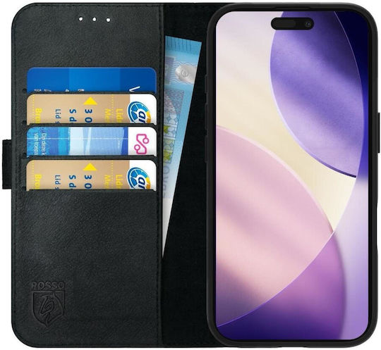 Rosso Deluxe Wallet Δερμάτινο Μαύρο (iPhone 17 Pro Max)