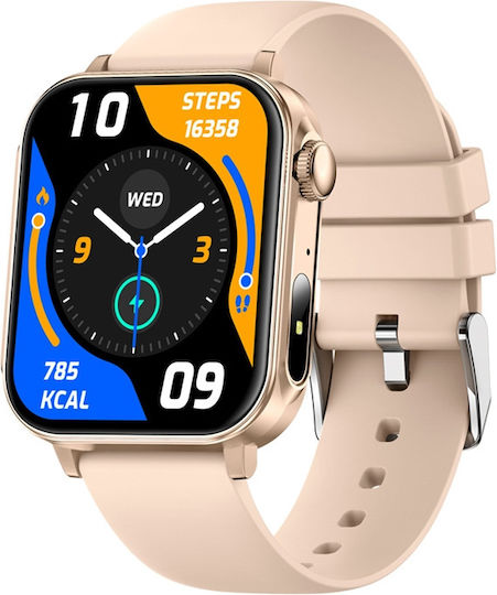Colmi P80 Stainless Steel Smartwatch with Heart Rate Monitor (Gold)