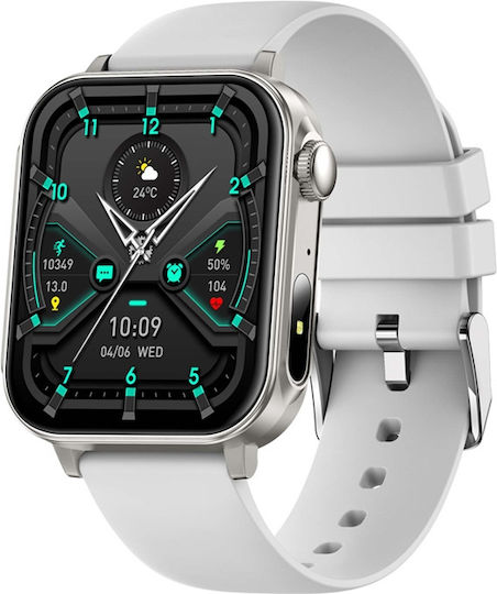 Colmi P80 Edelstahl Smartwatch mit Pulsmesser (Silver)