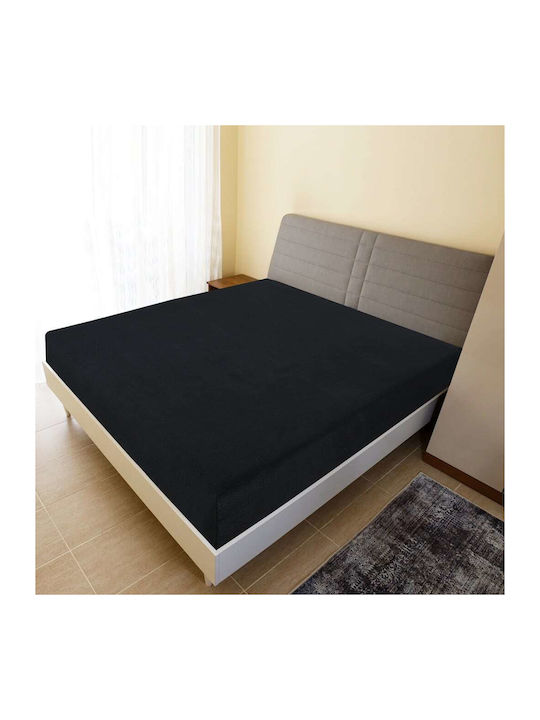 vidaXL Sheet Sets Queen with Elastic 160x200cm. Black 2pcs