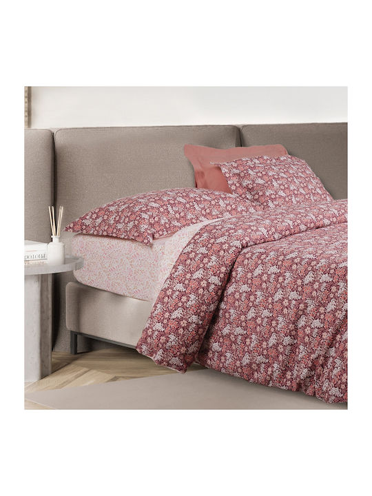 Das Home Sheet Set with 2 Pillowcases King Size with Elastic 240x260+35cm. Casual 5433 Bordeaux, Nude 3pcs