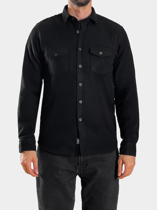 3Guys Μακρυμάνικo Overshirt Μαύρο