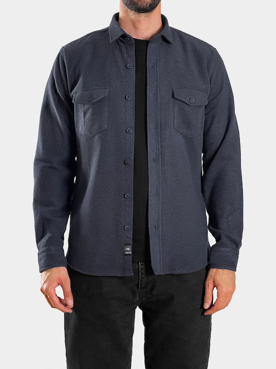 3Guys Μακρυμάνικo Overshirt Μπλε Ίντιγκο