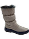 Synthetic Leather Snow Boots with Fur Antartica Beige