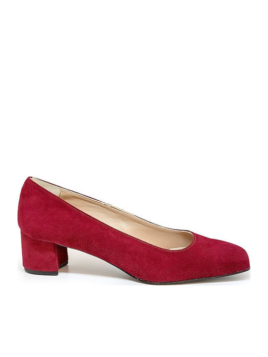 Leather Pointed Toe Burgundy Medium Heels