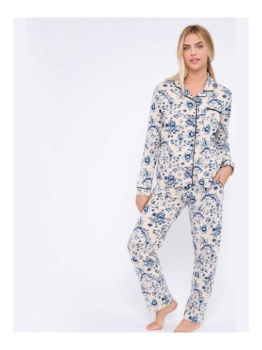 Muydemi Set Pijamale pentru Femei Alb