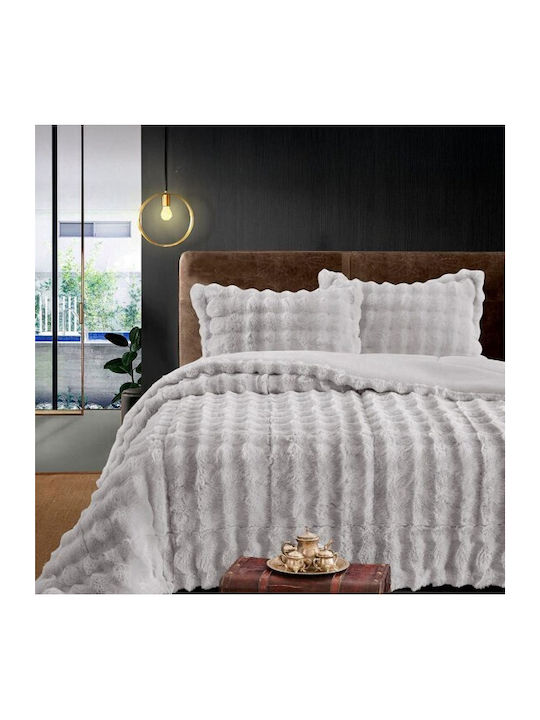 Rabbit Blanket Fleece Double 220x240cm Gray