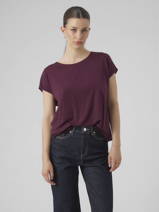 Vero Moda Women's Blouse Short Sleeve Winetasting