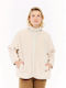Lange Sportliche Damenjacke in Ecru
