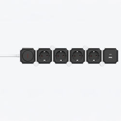 Eurolamp Power Strip 4 Positions with 2 USB-A, ...