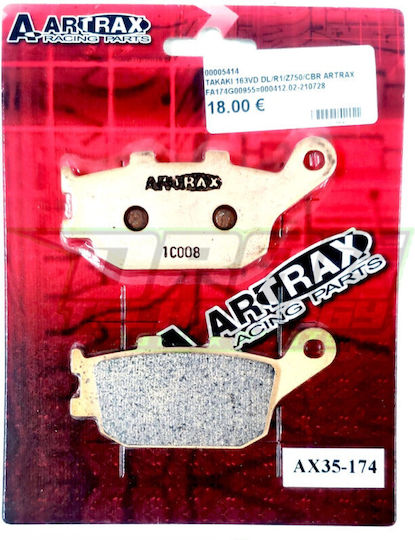 Artrax Motorcycle Brake Pads Rear for DL-650 1000 R1 Z750 CBR Fa174