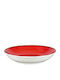 Lukanda Plate Soup made of Porcelain Red with Diameter 20cm 6pcs