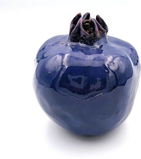 Grekas Home Handmade Tabletop Lucky Charm Pomegranate Blue Ceramic 9cm 1pcs