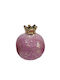 Espiel Tabletop Lucky Charm Pomegranate Purple Ceramic 8x8cm 6pcs