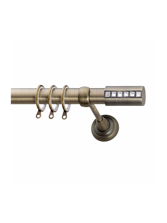 Frans Metallic Curtain Pole E5 Single Diameter 25mm Length 160cm Antique Bronze
