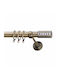 Frans Metallic Curtain Pole E5 Single Diameter 25mm Length 160cm Antique Bronze