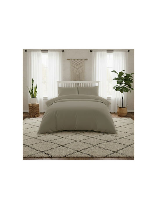 Melinen Σετ Μαξιλαροθήκες με Φάσα Olive/grey 53x72εκ.