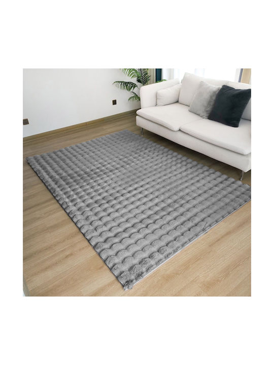 Beauty Home Bubble Art 9664 Modern Bedroom Rugs Set Gray 3pcs