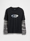 Kinderpullover Langarm Moonless Night Graphic Logo