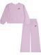 Kids' Set with Pants Winter 2pcs Pink Lurex Waffle