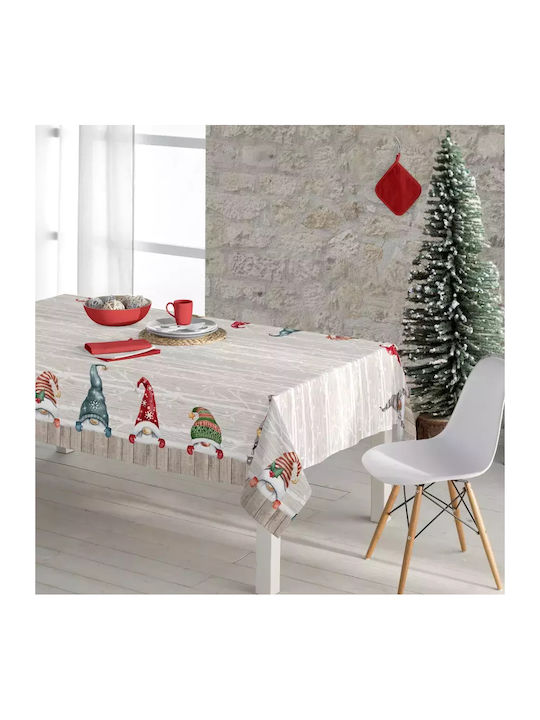 Borea Weihnachtlich Tischtuch Stoff Beige L180xB140cm.