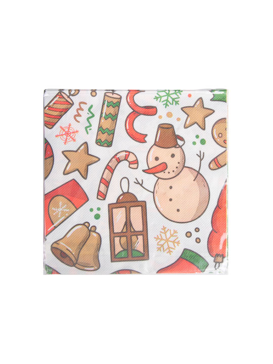Christmas Luxury Napkins Paloma 20 Pieces Christmas Tableware Ornaments White