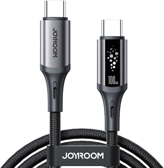 Joyroom S-A60 StarTalk LED USB 2.0 Cable USB-C male - USB-C 100W PD Μαύρο 1.2m