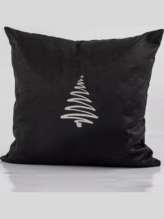 Borea Christmas Decorative Pillow Fir Figure Black 45x45cm