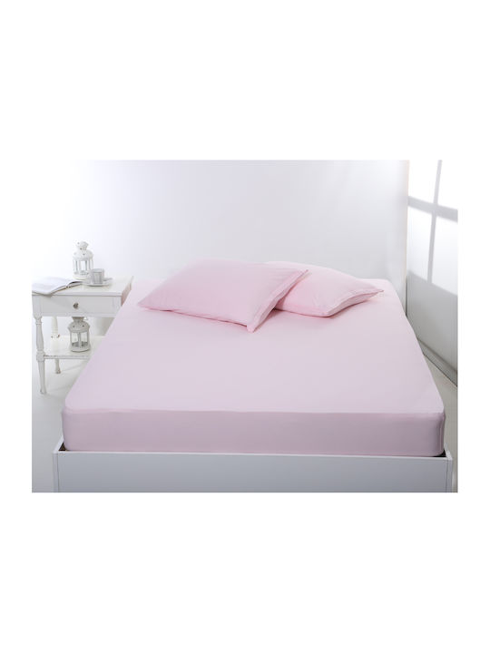 Silk Fashion Sheet King Size with Elastic 180x200+35cm. Pink
