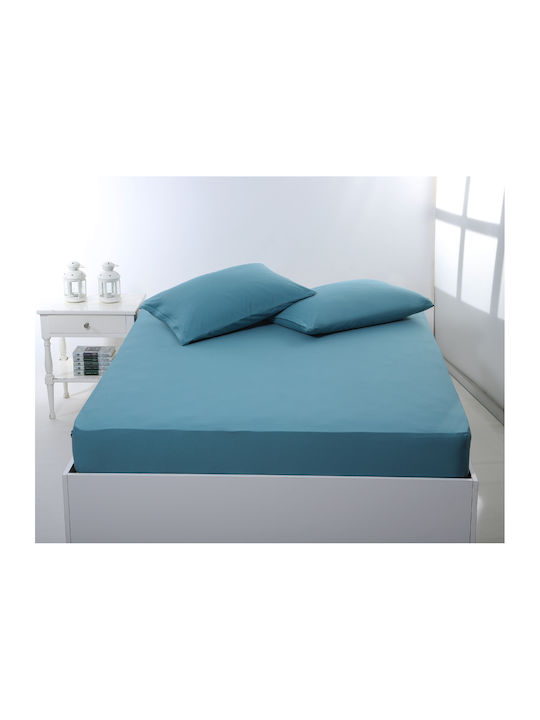 Silk Fashion Σεντόνι Μονό με Λάστιχο 100x200+35εκ. Πετρόλ