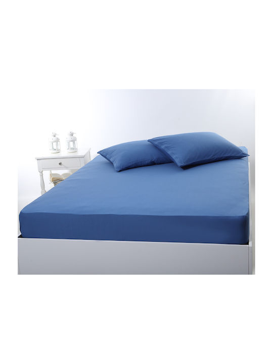 Silk Fashion Σεντόνι King Size με Λάστιχο 180x200+35εκ. Jean