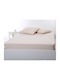 Silk Fashion Sheet King Size with Elastic 180x200+35cm. Light Beige