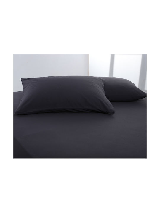 Silk Fashion Σετ Μαξιλαροθήκες με Φάσα Dark Grey 50x70εκ.