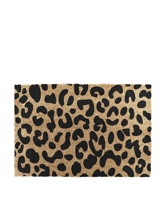 Artsy Mats Entrance Mat made of Coir with Anti-slip Backing Leopard 60x40cm