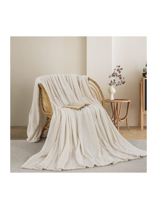 Adam Home Κουβέρτα Fleece Ημίδιπλη 180x240εκ. Μωβ