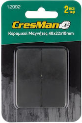 Μαγνήτης Κεραμικός 48x22x10mm Σετ 2 Τεμάχια Cresman 12992